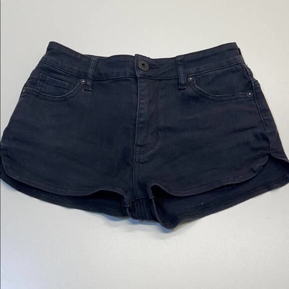 BULLHEAD Super High Rise Black Jean Shorts Size 0 - Picture 1 of 3